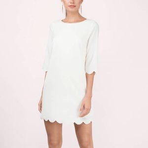 Toni Cream Scalloped Dress